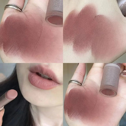 Velvet Matte Lipsticks Moisturizing Nude Apricot Lip Tint Non-stick Cups Lip Gloss Lipstick Cosmetics Make Up Waterproof Lasting