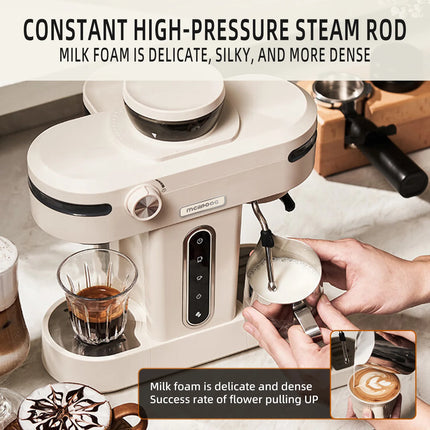 Mcilpoog AC510 19Bar Semi Automatic Coffee Espresso Machine With Grinder & Steam Wand Espresso Maker