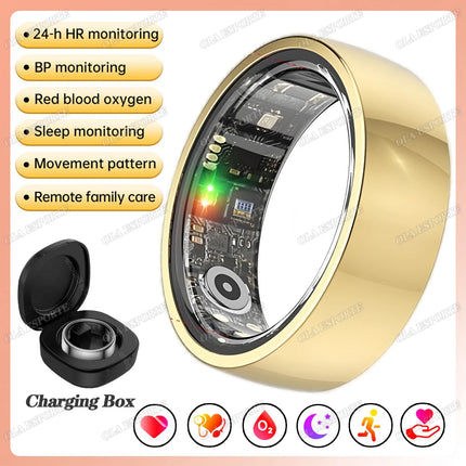 New 5ATM Smart Ring GPS Tracker Heart Rate Blood Pressure Sleep Monitor BT Call Sport Mode Smart Ring Men Women For Android IOS