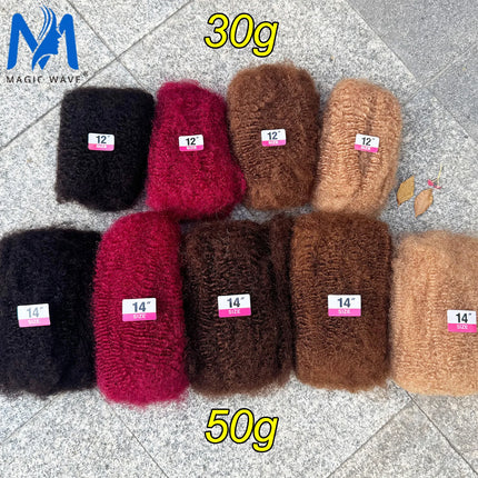 4C Afro Kinky Bulk Human Hair Extensions Crochet Human Hair 10-18 Inch Peruvian Hair for Mini Twist Braids Dreadlocks Extensions