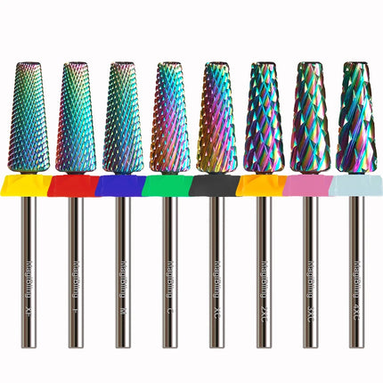 MagiBling Super Cut 5 In 1 Tapered Barrel Carbide Nail Drill Bits Right handed Cuticle Hard Gel Removal Professional bits 3/32"