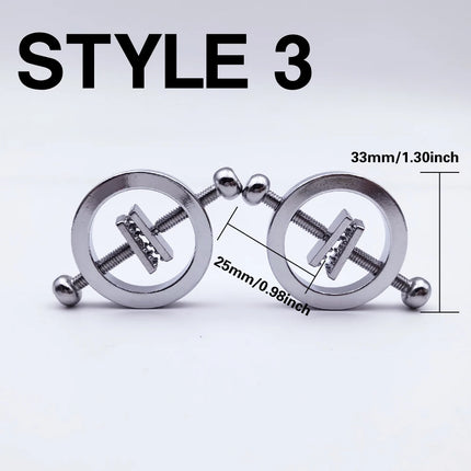 BDSM 1 Pair Metal Nipple Clamps Adjustable Breast Spring Clamps Bondage Sex Slaves Nipple clips Adult Sex Toys For Woman