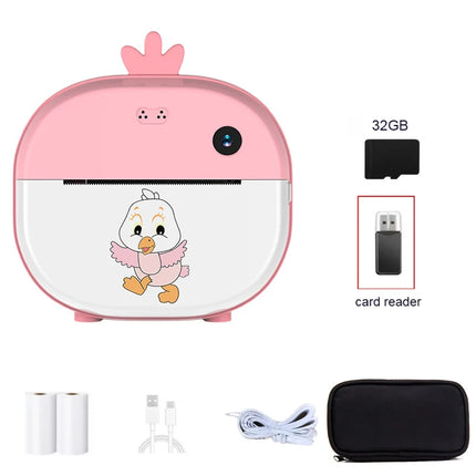 Digital Kids Instant Printing Camera 1080P Portable Video Recorder Printing Camera with Game Toys+32G Memory Christmas Gift