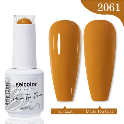 Arte Clavo Red Brown Gel Nail Polish 15ml Autumn Series Base Top Coat Soak Off UV Gel Semi Permanent Varnishes Design Nail Art