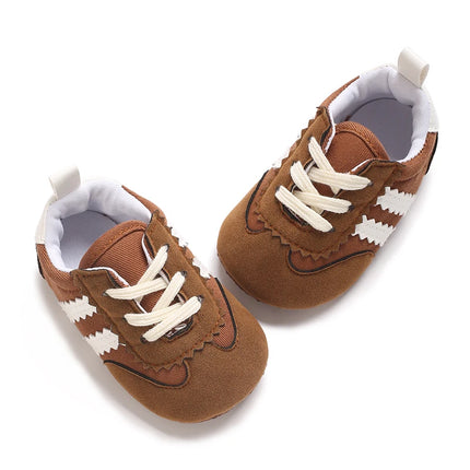 Fashion color blocking casual shoes Baby First Walkers 0-18M newborn children's canvas sports shoes soft soled baby shoes
