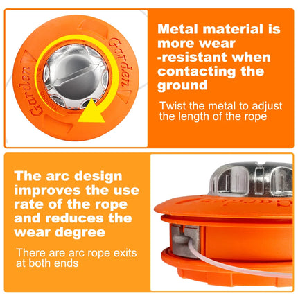 CMCP M10 Aluminum Nylon Brush Mower Bump Spool Grass Trimmer 2 Lines Cutter Head Thread Line String Saw Power Brush Cutter
