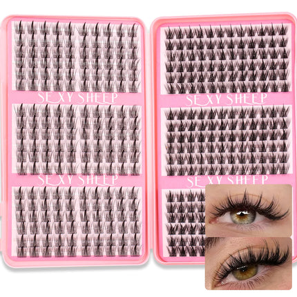 DIY Cluster Lash Large Capacity Mixed Lengths Curl Dense Eyelash Extension 3D Wispy Lash Suitable for Party and Stage Makeup