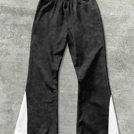 Y2k Flared Pants Men Loose 3D Print Trousers Casual Sweatpants Mid Waist Sporty Female Clothes Streetwear Hip Hop Vintage Pants