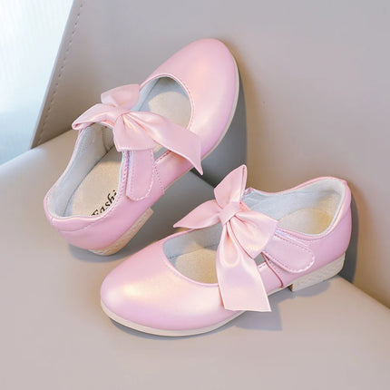 Girls Princess Shoes Shallow Bowknot Metallic Color Fashion Sweet Girl's Mary Janes Shoes Light Non-slip 26-36 Kids Ballet Flats