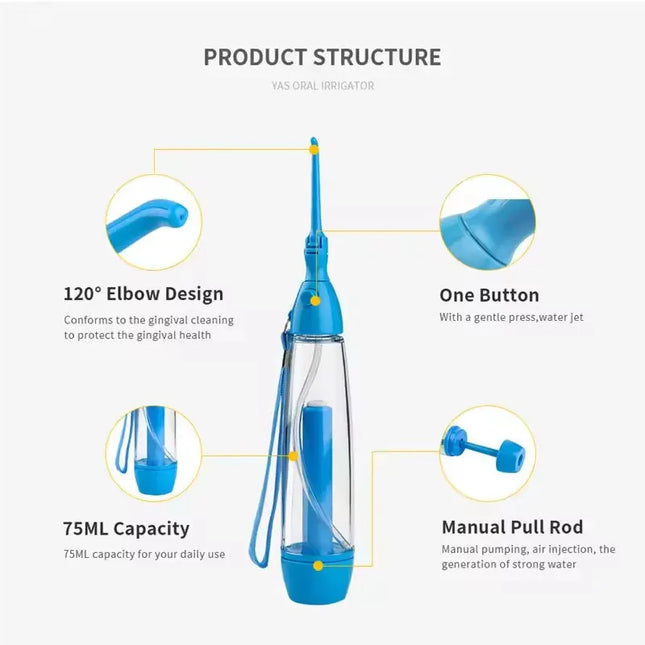 Non-Electric Portable Oral Irrigator Teeth Cleaner Water Jet Flossing Tooth Health Household Device