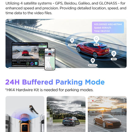 VIOFO A229 PRO Dashcam Front and Rear 4K+2K HDR Dual Dash Cam with Sony STARVIS 2 Sensors Super Night Vision Voice Control