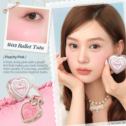 Flower Knows Bunny Garden Collection Embossed Blush Palette Long Lasting Waterproof Face Blusher Powder Matte Finish