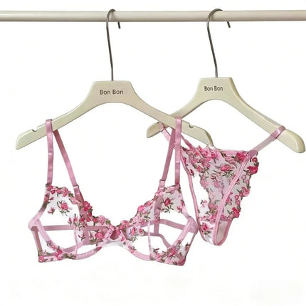 Soutien-Gorge Brodé Dentelle Femme Ultra Mince Transparent Sans Rembourrage Armature Push Up Doux Lingerie Séduisante 32-38