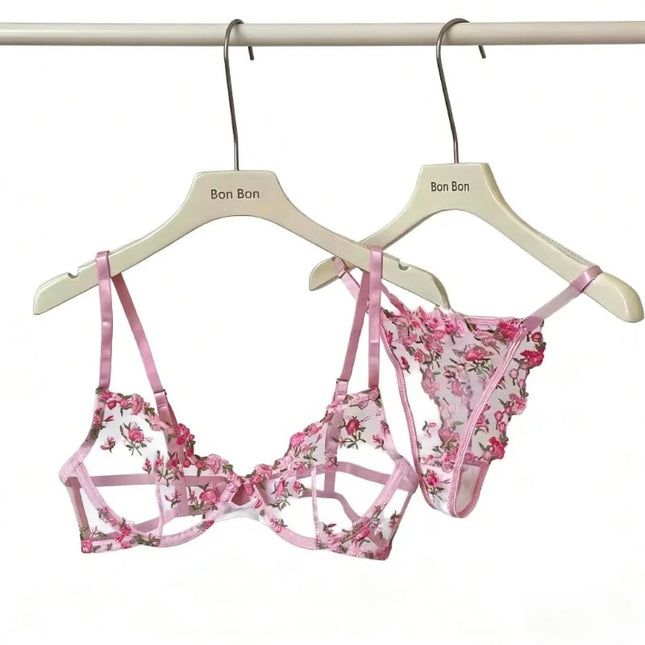 Soutien-Gorge Brodé Dentelle Femme Ultra Mince Transparent Sans Rembourrage Armature Push Up Doux Lingerie Séduisante 32-38