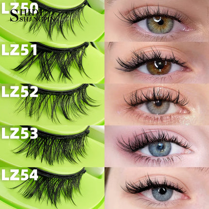 3D Fluffy Mink Magnetic Lashes Kit - 1 Pair Winged Anime Natural False Eyelash Extension No Glue Needed Magnet Band Makeup Tool