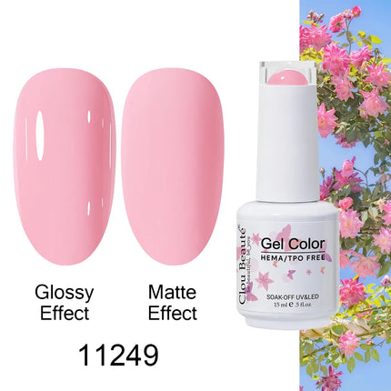 Clou Beaute 15ml HEMA TPO FREE Color Gel Nail Polish Nude Pink Red Green Collection Nail Gel Polish Glitter Soak Off UV LED Gel