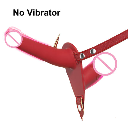 Strap-On Dildo with Adjustable Harness Wearable Realistic Double Dildo Vibrators Adult Sex Toys for Women Lesbians
