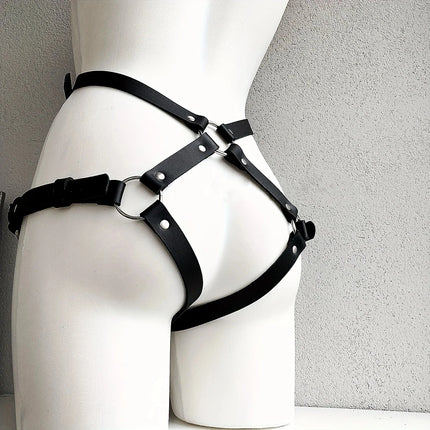 Alt Fashion Leg Garter Body Harness Belts for Women PU Leather Underwear Suspenders Straps Stockings Sword Belt Goth Clothing