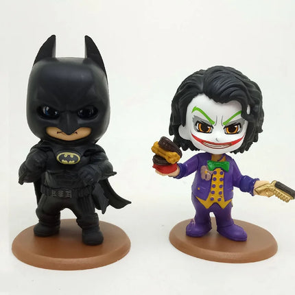 4Pcs/Set 10CM Justice League Action Figures Toys Anime Superman Batman The Flash Joker Decoration Model Dolls