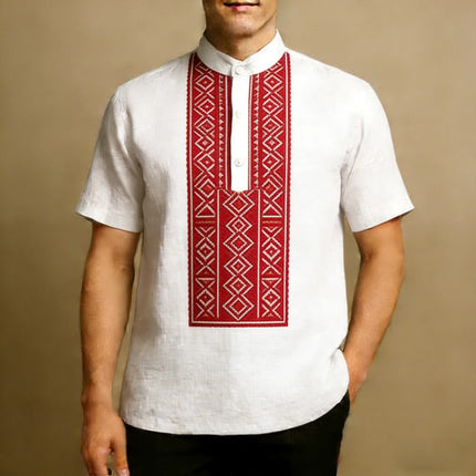 2026 Men's Linen Short Sleeve Shirt Ethnic Plant Totem HD Printed Shirt Hawaiian Outdoor Fishing Men's Clothing Fast Shipping