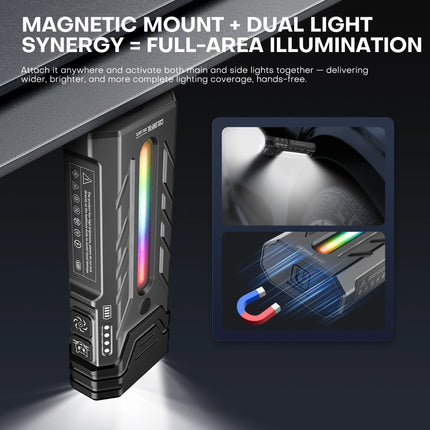 5200LMS Innovative Multi-functional Portable LED Flashlight with Magnetic Torch, Perfect for Hiking Camping Adventures