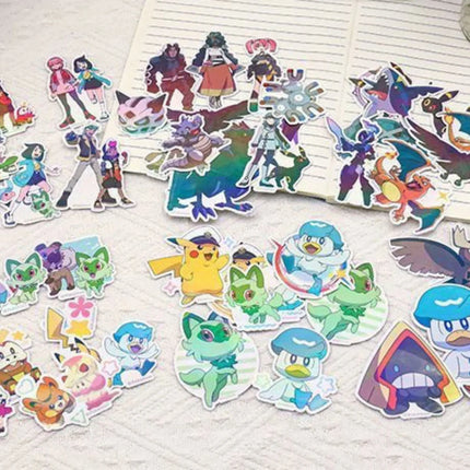 Genuine Pokemon Dazzling Stickers Cartoon Pikachu Toys Decals For Scrapbooks Diary Water Mugs Phones Decor Sticker Girls Gifts
