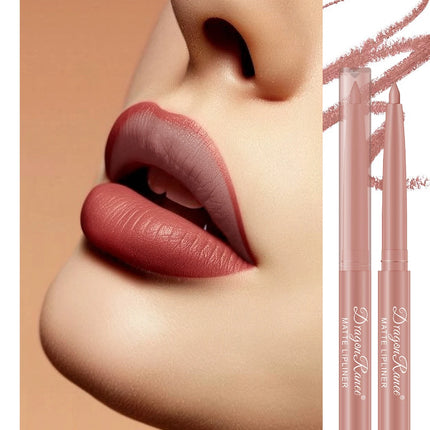 12-Piece Lip Liner Set for Outlining Lip Shapes, Beginner-Friendly, Natural and Delicate, Waterproof Matte Nude Lip Liner Set