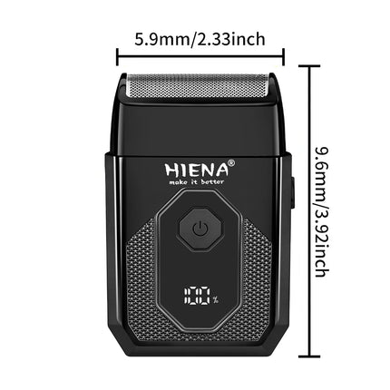 HIENA Men's Electric Shaver, Reciprocating Razor with LED Display, USB Rechargeable Portable Beard Trimmer for Travel