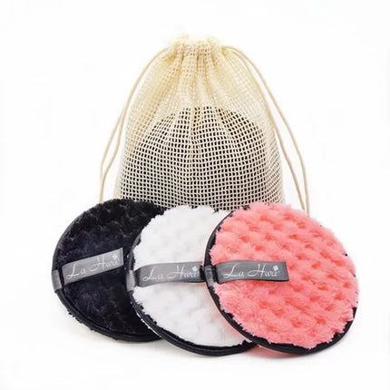 3pcs Reusable Makeup Removal Pads Cotton Wipe Microfiber Makeup Removal Sponge Cotton Cleansing Pad Tool Cleansing Pad