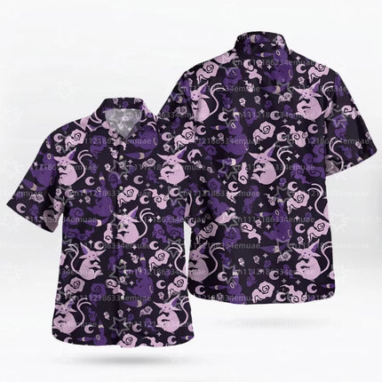 2026 All Eevee Evolutions_ Men’s Pokemon Hawaiian Shirt Unisex Summer Sports Leisure Men's T-Shirt Kid's Clothing Tee Y2k Woman