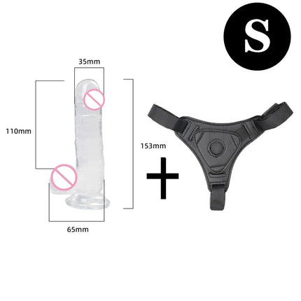 Strapon Dildo for Women Suction Cup Realistic Strap-On Dildo Huge Penis Belt Sexual Harness Strap On Anal Sex Toy for Lesbian