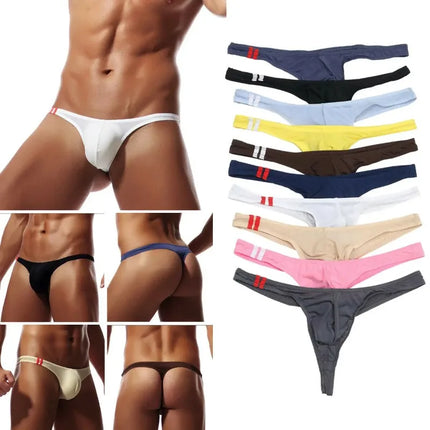 Men Thong Underwear Breathable Jockstrap T Back String Pouch Low Rise Fitness Bikini Sexy Transparent Male Lingerie Tanga Hombre