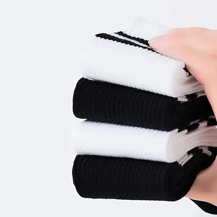 10/20 Pairs Striped Crew Socks - Men Women Breathable All-Season Casual / 10/20 Paires Chaussettes Rayées - Unisexe