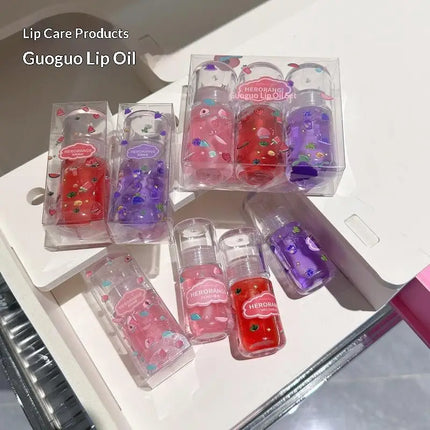 1/3Pcs HERORANGE Fruit Flavored Lip Oil Moisturizing Hydrating Lip Balm Primer Lip Care Cosmetic