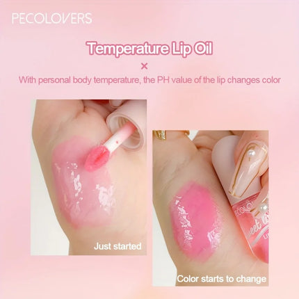Strawberry Moisturizing Lip Gloss Peach Waterproof Glossy Long Lasting Not Sticky Natural Lip Tint Daily Makeup Lip Oil Primer