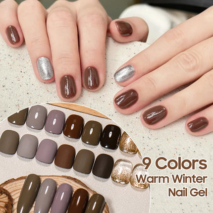 9 Colors Warm Winter Patting Painting Gel Nail Polish Glitter Effect Soak Off Gel Varnish Gradient Pat Gel Palette Nail Supplies