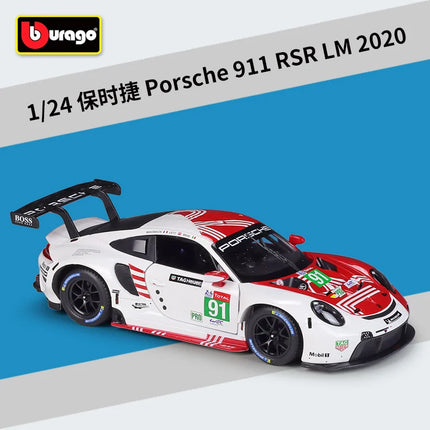 Bburago 1:24 Porsche 911 GT3 R Alloy Sports Car Model Diecast Metal Track Racing Car Vehicle Model High Simulation Kids Toy Gift