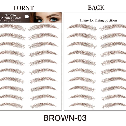 6D Hair-like Eyebrow Sticker Water-based Brow Tattoo Stickers Long Lasting Waterproof Nutural Enhancers False Eyebrows Cosmetics