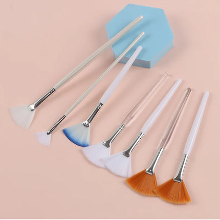1/8pcs Fan Acid Brush Practical Facial Brushes Soft Portable Mask Brushes Soft Brush Skin Management Beauty Salon Brush Tool