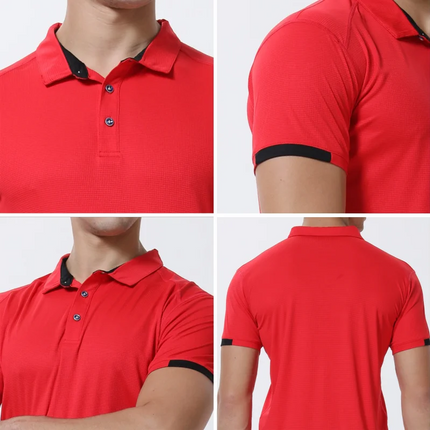 Quick-drying Short-sleeved POLO Shirt For Outdoor Sports and Fitness Breathable and Cool Mesh Lapel Top