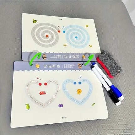 Calligraphy Practice Notebook Set Is Reusable |   Whole Brain Development, Writing Training, and Art Education Handbook |   Learn Writing Skills, Paper Materials, Durable Binding |   Colorful Pages with Erasable Writing for R