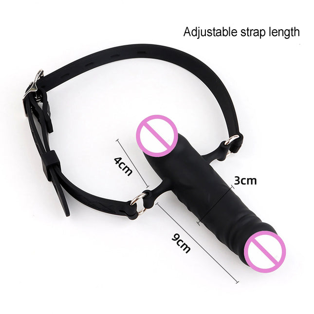 Full Silicone Double Ended Penis Gags, Breathable Gag, Mouth Plug, BDSM Gear for Submissive, Dual Dick Mouth Penetration Gags