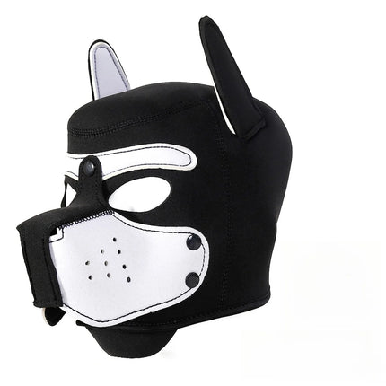 Adjustable Neoprene Puppy Play Hood Mask Pet Roleplay Padded Dog Head Mask BDSM Bondage Gear Adult Fetish Sex Toy for Men Women