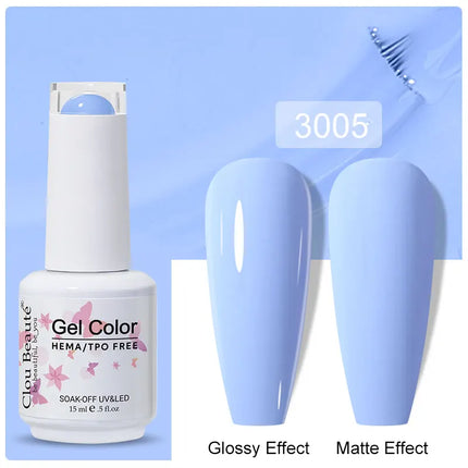 Clou Beaute 15ml Nail Gel Polish Vernis Semi Permanent UV LED Lamp Lakiery Hybrydowe Hema Free Red Nail Art Gel Lacquer Gel