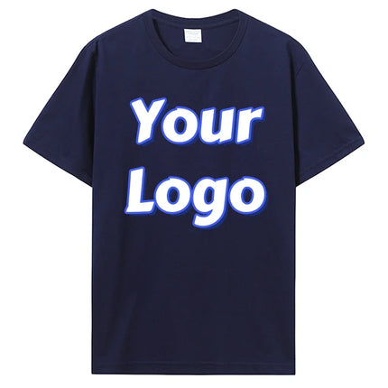 Customized Print T Shirt Men Women Custom Cotton Tops Tees DIY Your Like Photo Or Logo Cotton T-shirt Personalized Men Clothing