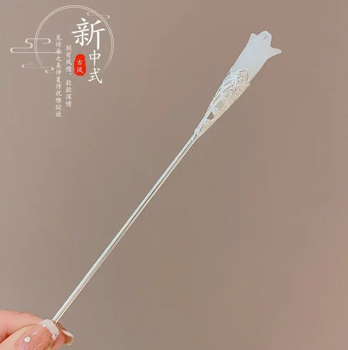 Neo Chinese Hairpin For Women Trendy Metal Flower Tassel Hair Stick Girls Daily Travel Shopping Jewelry Hair Accessories 1pc