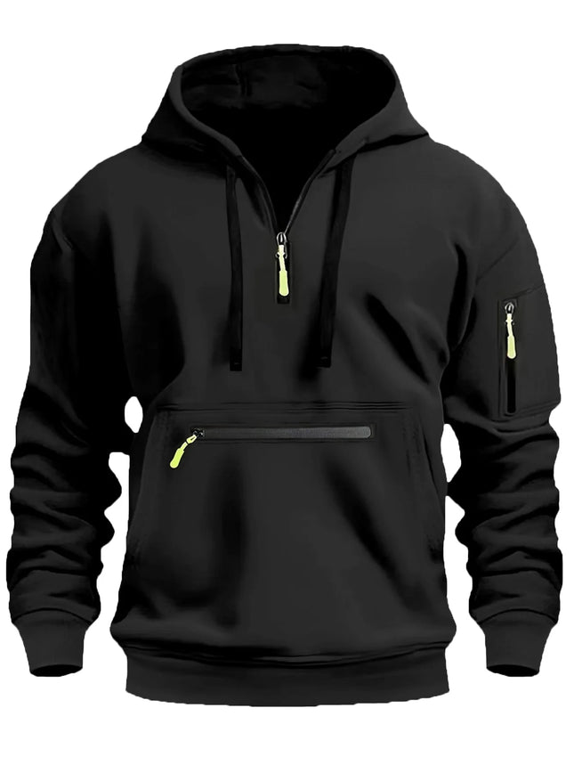 2025 Autumn/Winter Men's New Multi Pocket Zipper Decoration Men's and Women's Fashion Sportswear Casual Sports Hoodie
