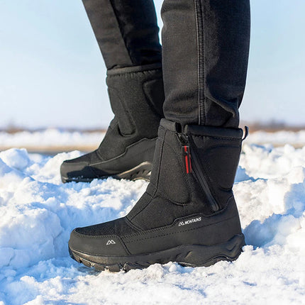 Men's Waterproof Winter Snow Boots - Insulated Warm Outdoor Boots / Bottes de Neige Imperméables pour Hommes - Bottes Chaudes Isolées