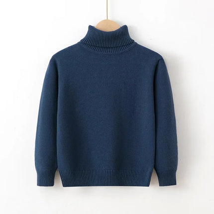 2-8T Toddler Kid Baby Boy Girl Sweater Winter Clothes Knit Pullover Top High Collar Warm Thick Infant Knitwear Casaul Outfit