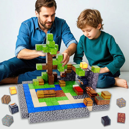 50-Piece Montessori Magnetic Blocks + Figure
